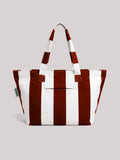 Striped Burgundy Wine Tote Bag