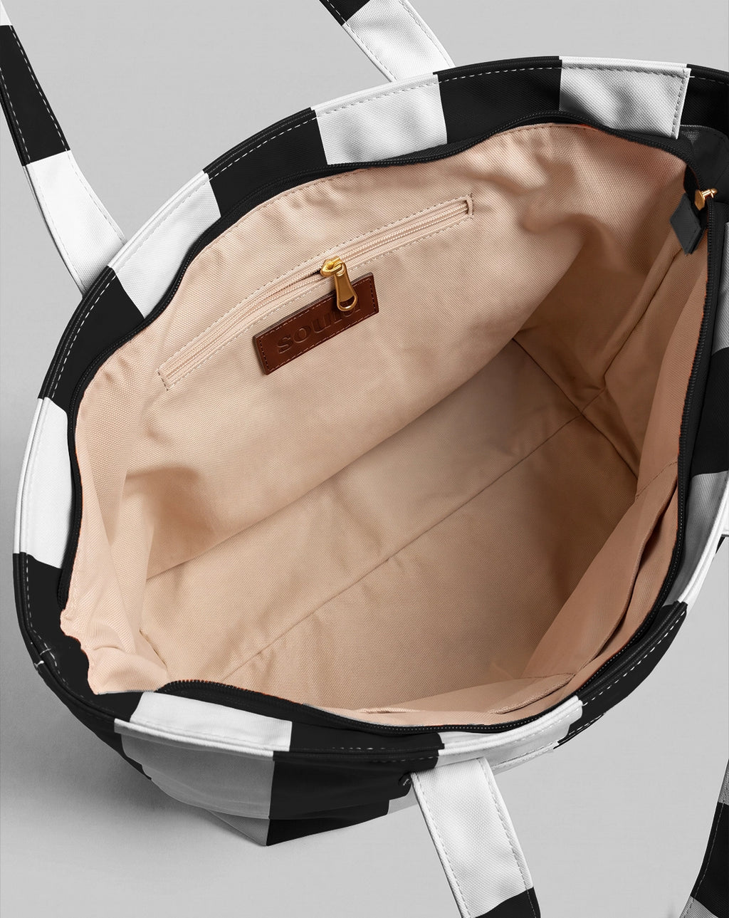 Striped Black Tote Bag