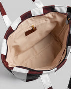 Striped Burgundy Wine Tote Bag