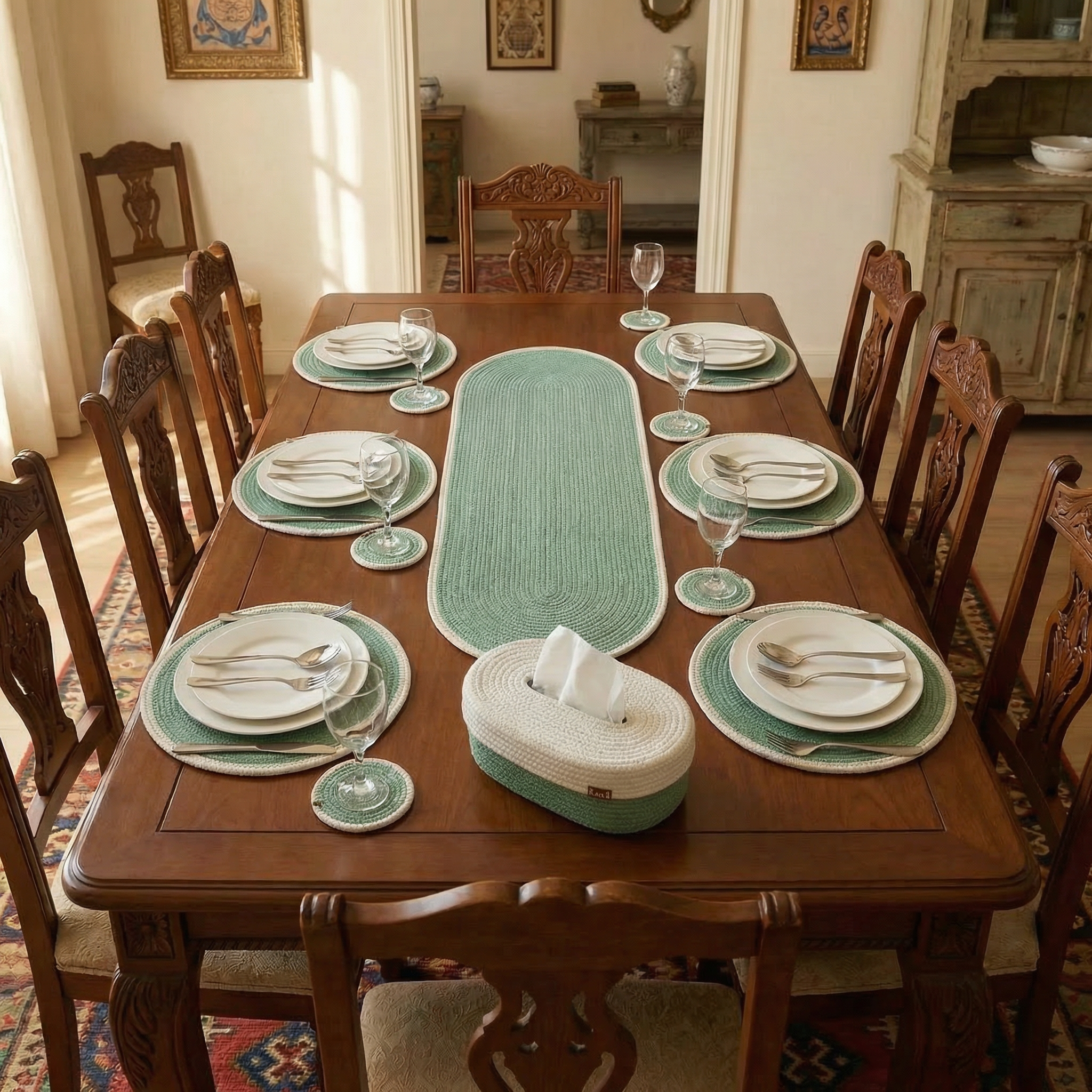 Mint Harmony Dining Set ( 14 Pieces )