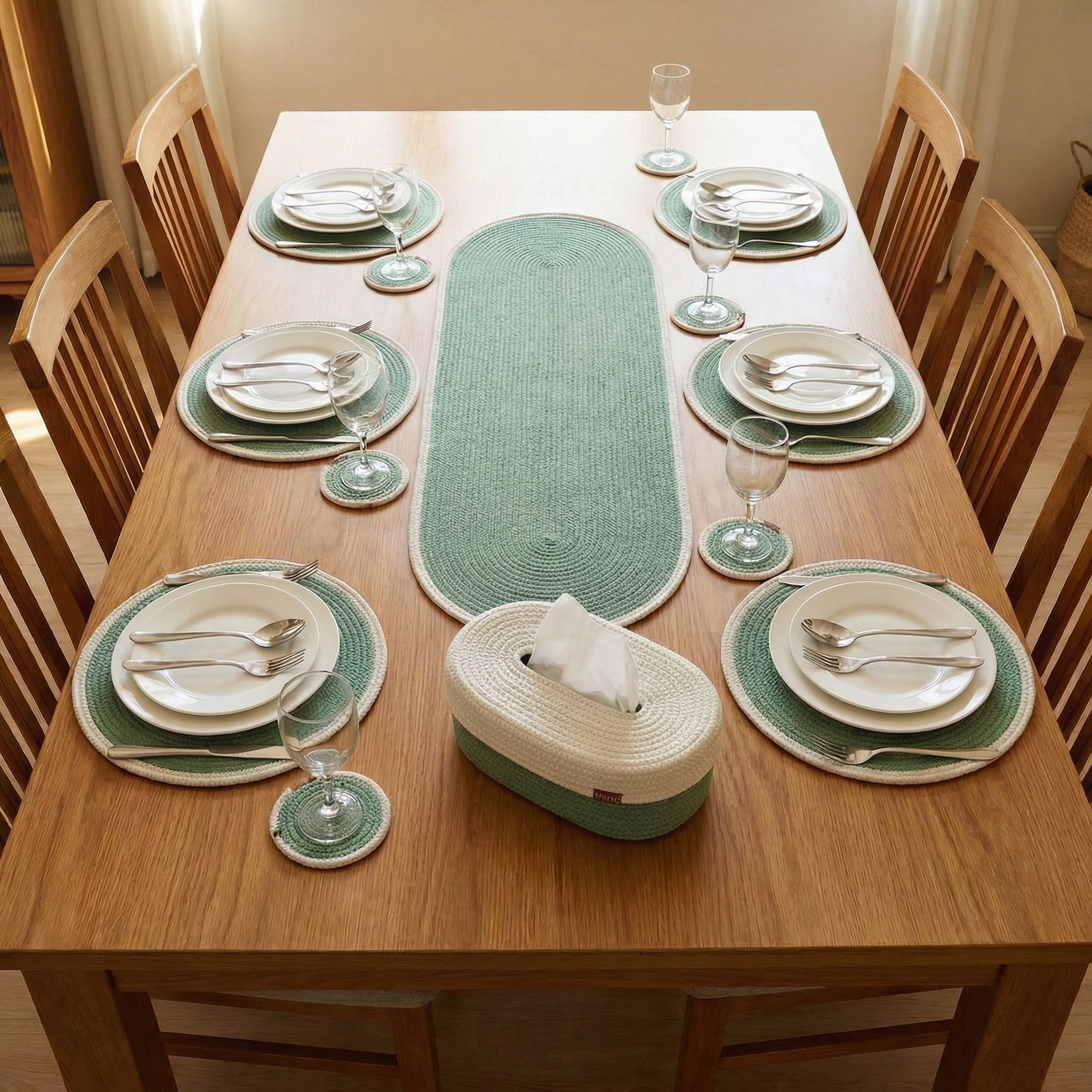 Mint Harmony Dining Set ( 14 Pieces )