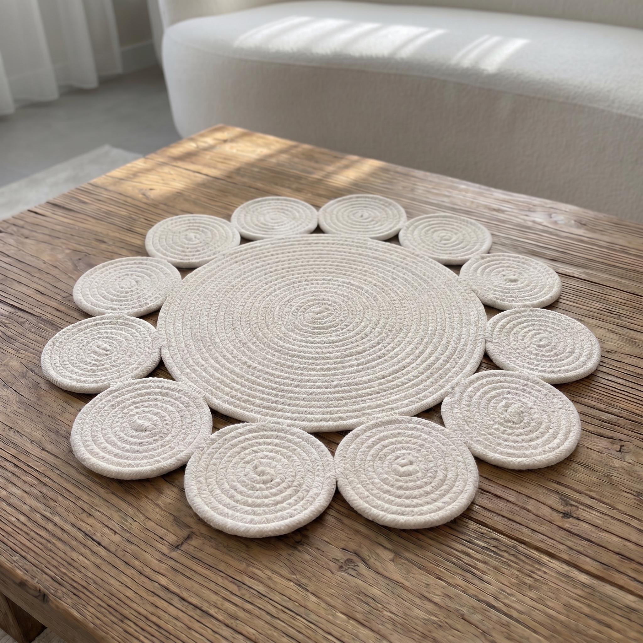 White circle coaster