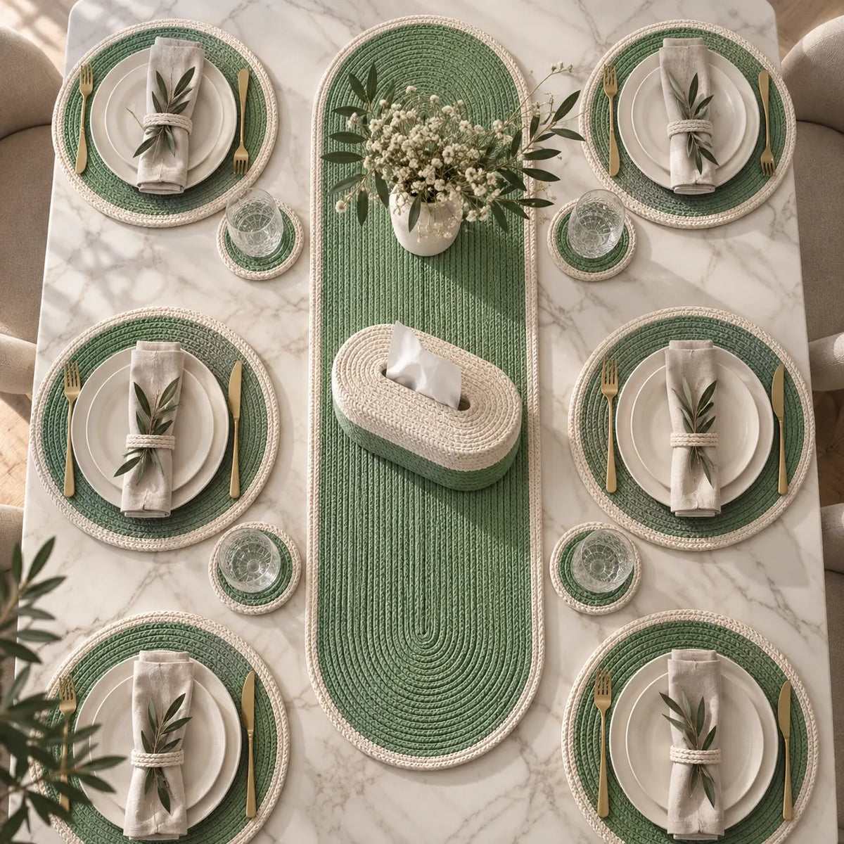 Mint Harmony Dining Set ( 14 Pieces )