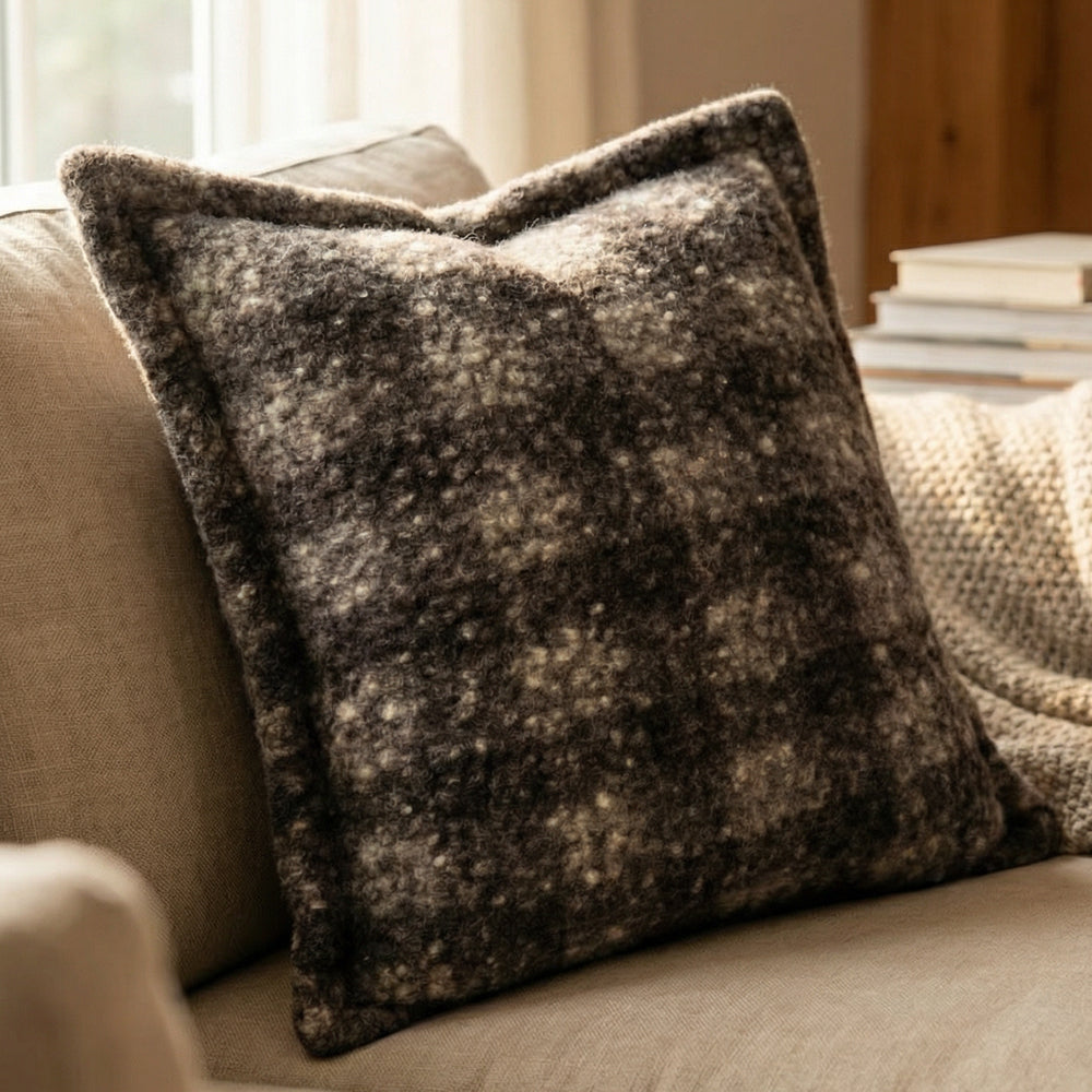 Checkered Bouclé Cushion