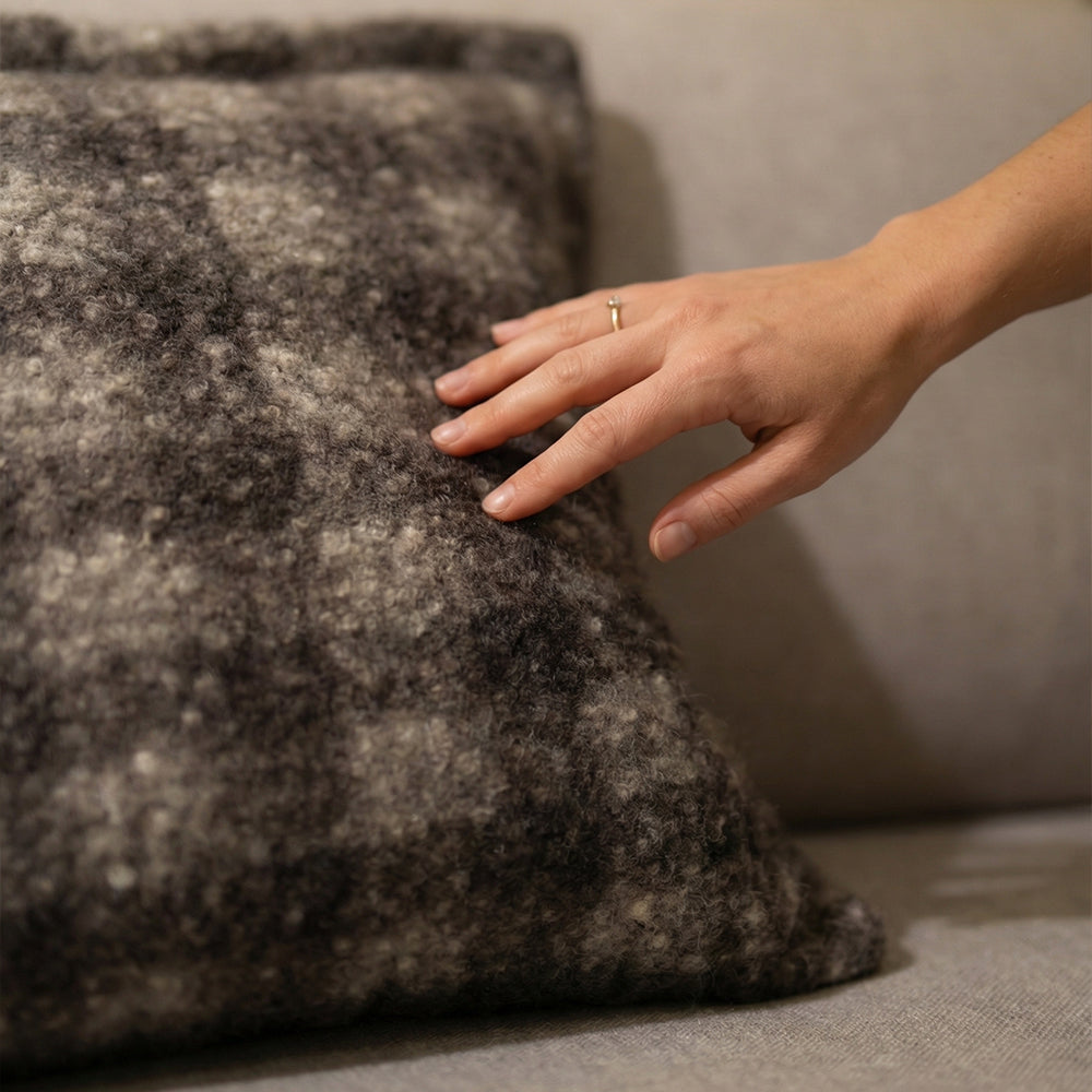Checkered Bouclé Cushion