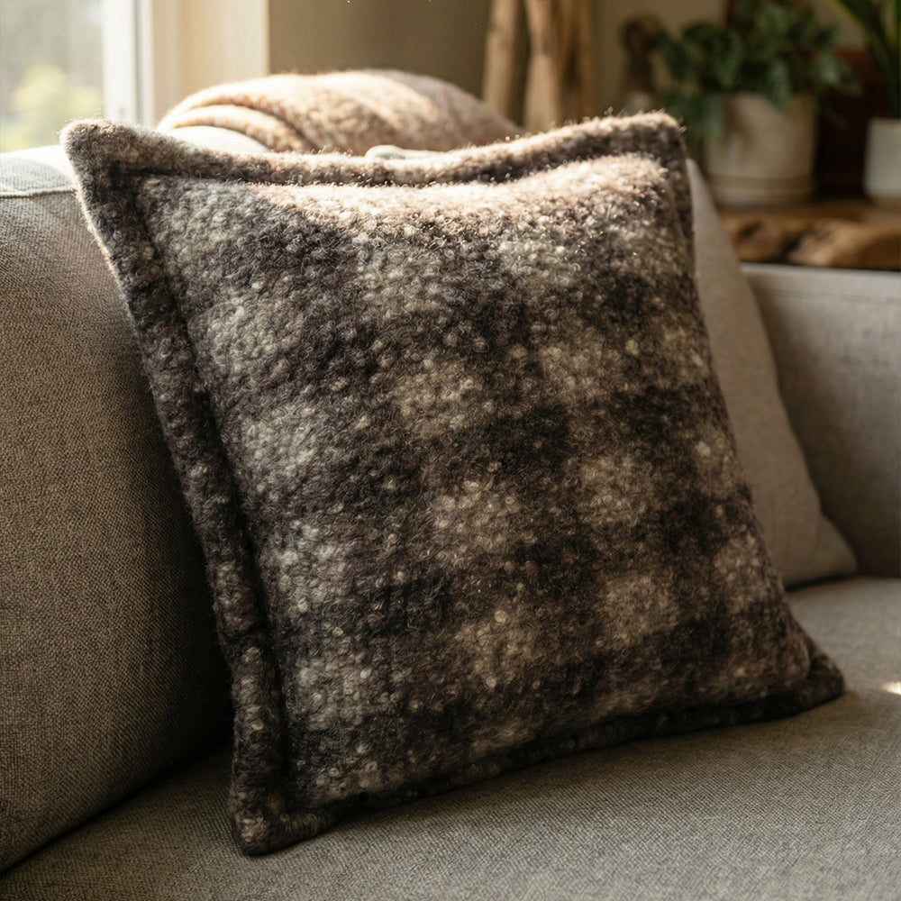 Checkered Bouclé Cushion